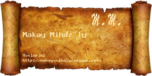 Makay Mihály névjegykártya
